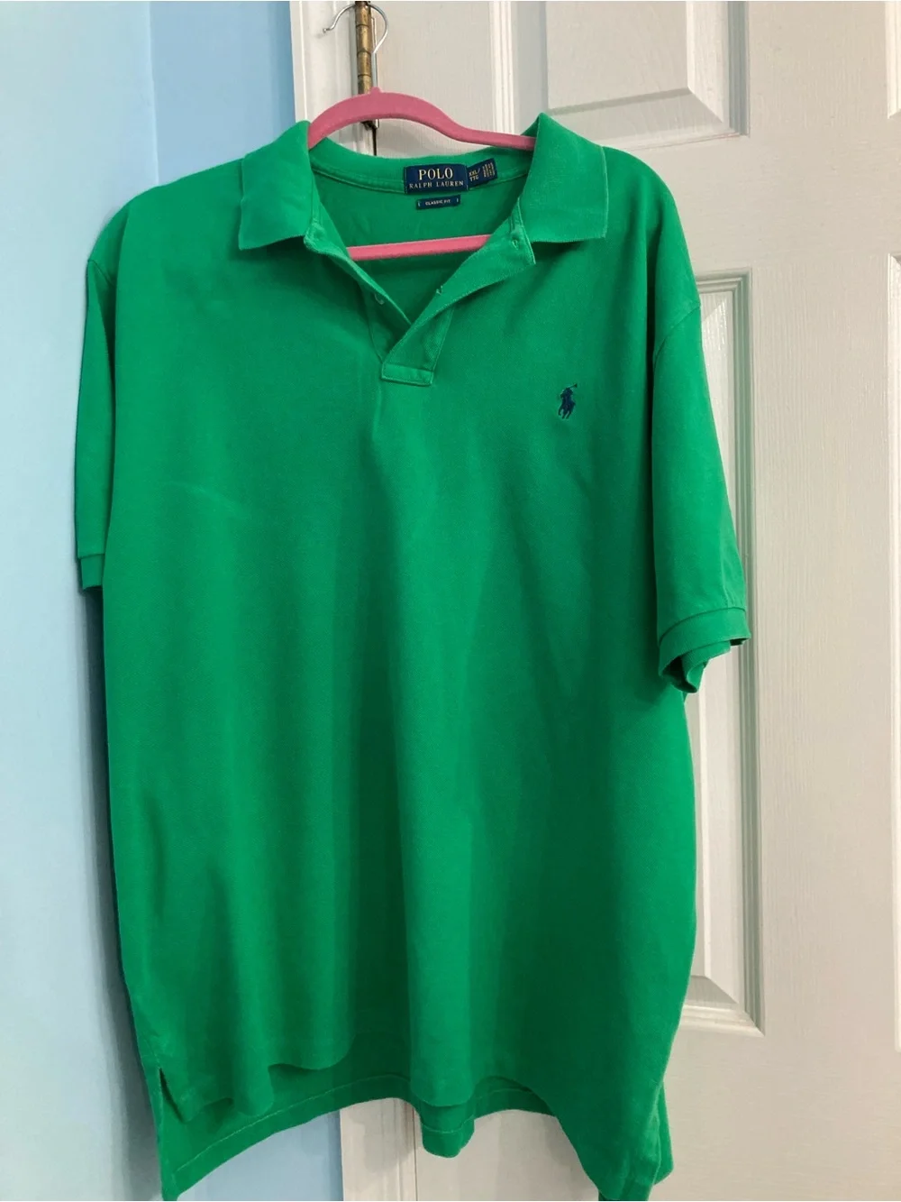Ralph Lauren Green Short-Sleeve Polo with Navy Logo